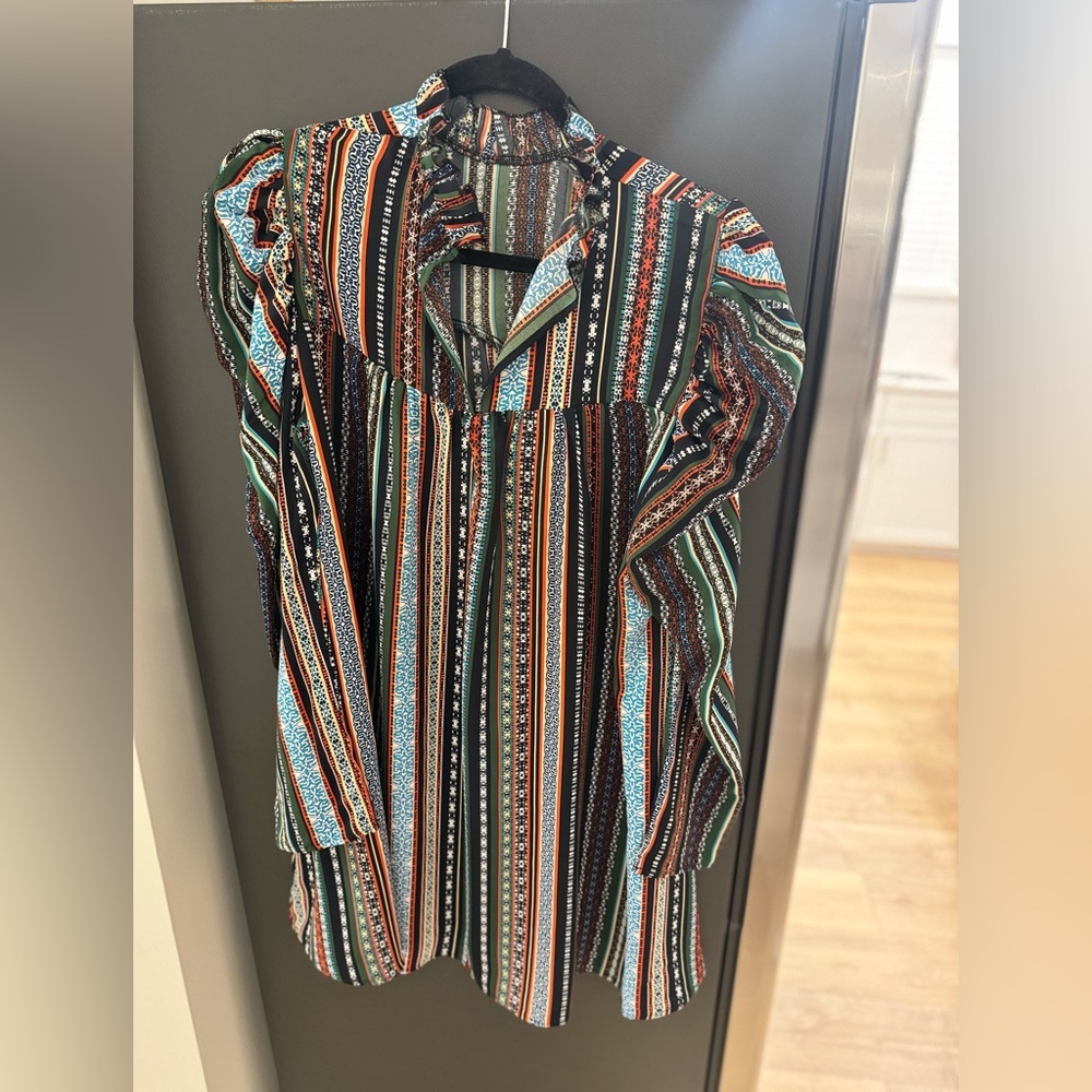 SHEIN Multicolor Patterned Long Sleeve Top - Picture 4 of 5